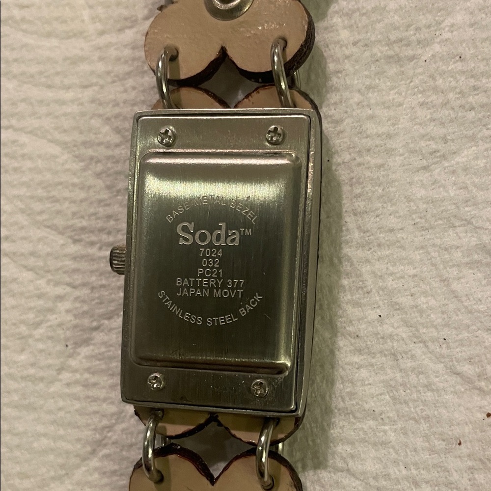 Soda Silver and Brown Rectangular Watch - image 9